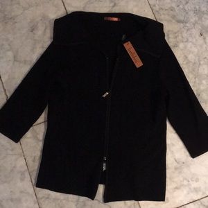 NWT Women’s Stretch Black 2X bling Zip up Jacket